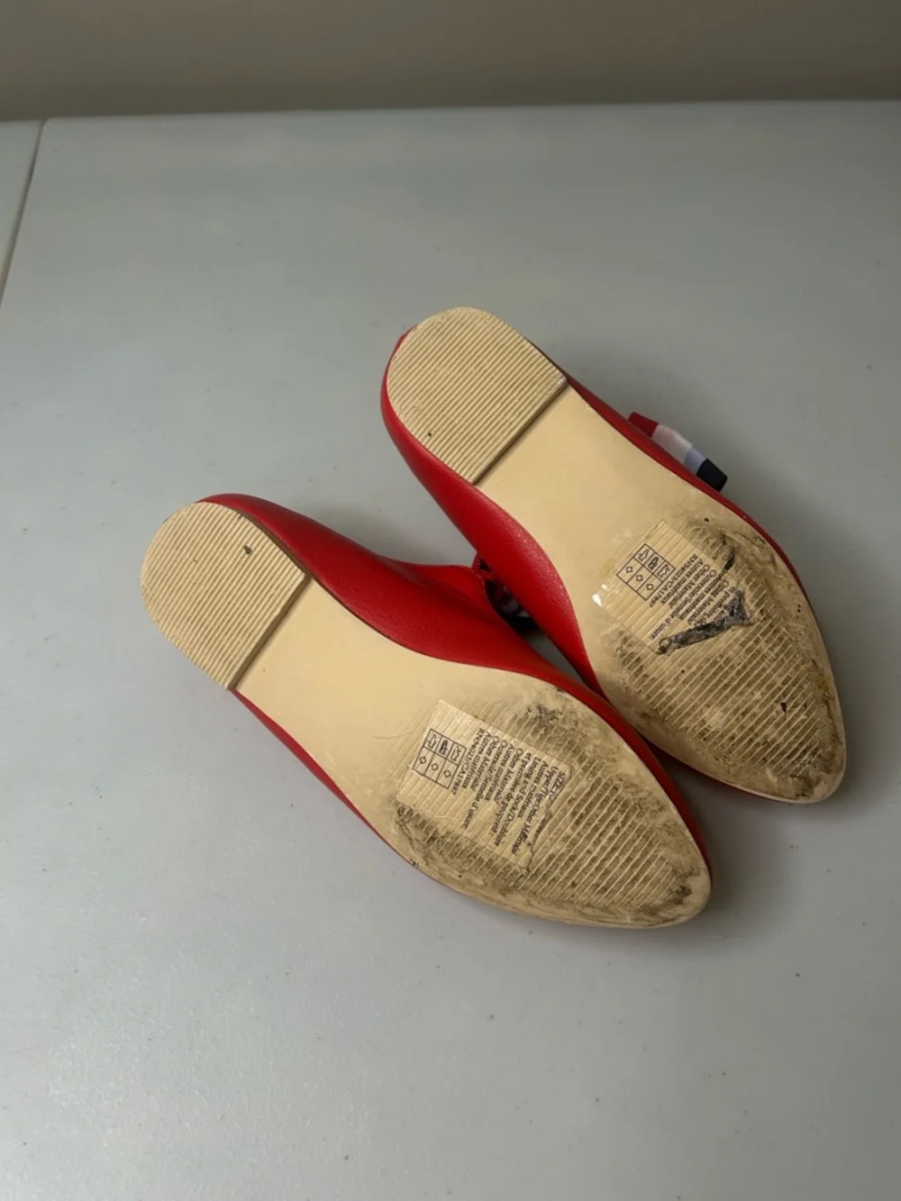 Jane and Jack Red Ballet Flats Bow Shoes Girls Size 10